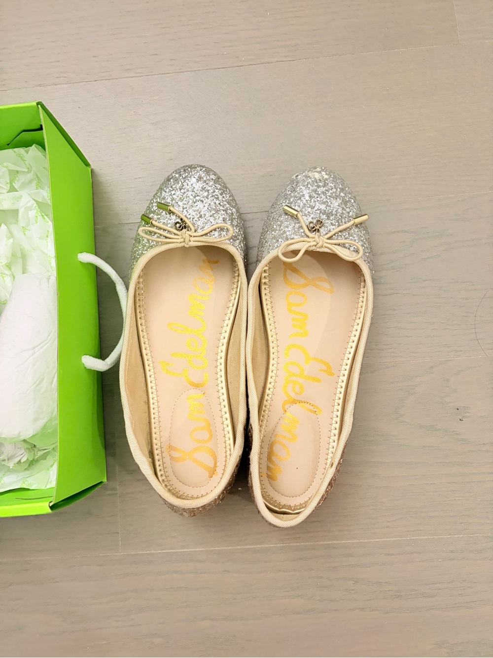 Sam Edelman Felicia Gradient Glitter Ballet Flat, girl 5 (equivalent woman 6.5)